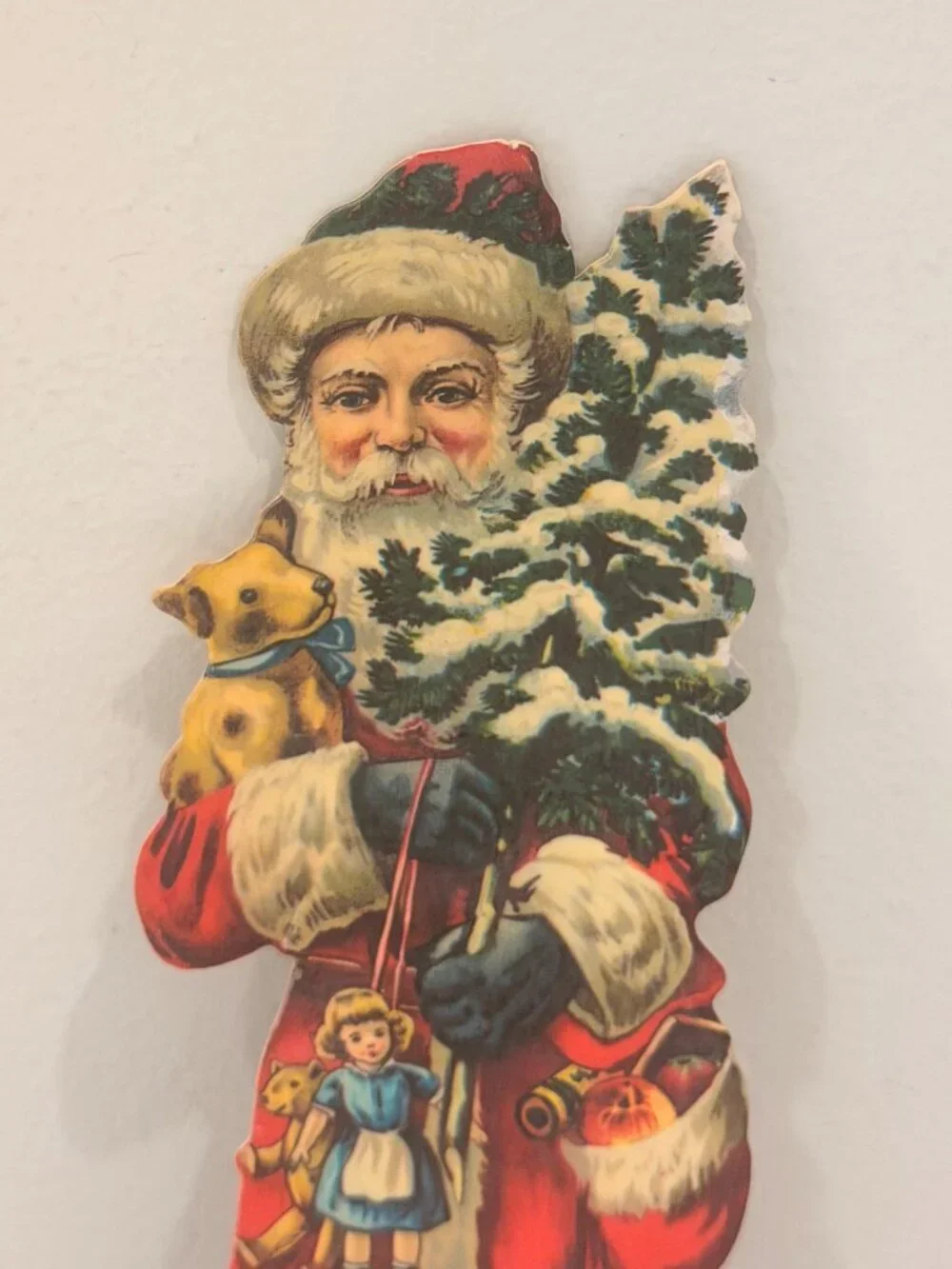 Vintage Hallmark Victorian Santa Claus Die Cut Christmas Craft Decor 8